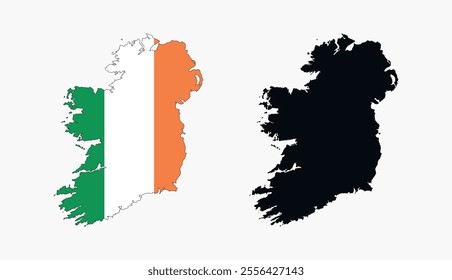 Ireland Map vector icon. Map of Ireland in Flag colors.