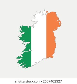 
Ireland Map vector icon. Map of Ireland in Flag colors.