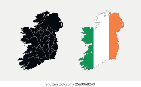 
Ireland Map vector icon. Map of Ireland in Flag colors.