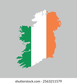 Ireland Map vector icon. Map of Ireland in Flag colors.