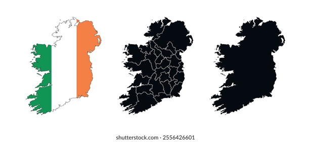 Ireland Map vector icon. Map of Ireland various styles.