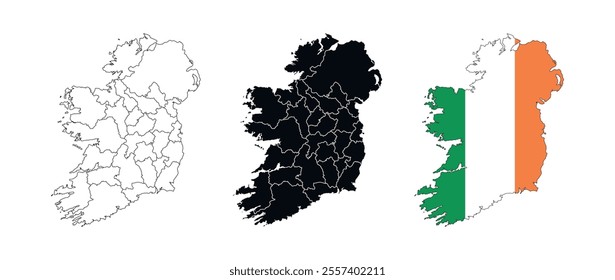 
Ireland Map vector icon. Map of Ireland various styles.