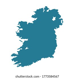 Ireland map vector illustration isolated on white. Ireland blue contour.