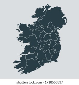 ireland map vector, isolated on gray background
