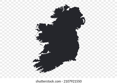 Mapa vectorial de Irlanda, no aislado en fondo transparente