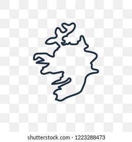 Ireland map vector outline icon isolated on transparent background, high quality linear Ireland map transparency concept can be used web and mobile