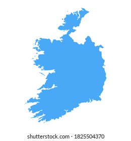 Ireland Map - Vector Solid Contour