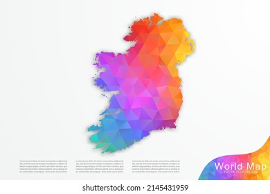 Ireland Map - World Map International vector template with polygon style and gradient colorful isolated on white background for website, design, infographic - Vector illustration eps 10