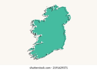 Ireland Map - World map International vector template with black and green geometric shapes and lines style isolated on white background for design, infographic - Vector illustration eps 10