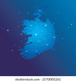 Ireland map world internet network