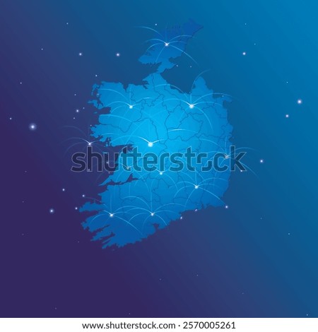 Ireland map world internet network