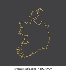Ireland map,outline,stroke,line style