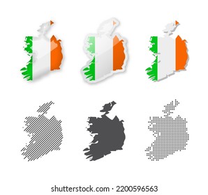 Ireland - Maps Collection. Six maps of different designs. Set of vector illustrations