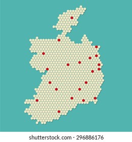 Ireland Modern Pixel map