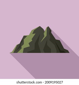 Ireland mountain icon flat vector. Ocean cliff. Ireland coast landscape