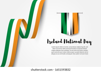 Ireland National Day Celebration Template Design. Vector Eps 10