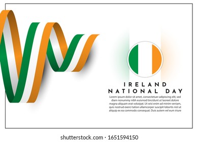 Ireland National Day Celebration Template Design. Vector Eps 10