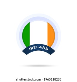 ireland national flag Circle button Icon. Simple flag, official colors and proportion correctly. Flat vector illustration.