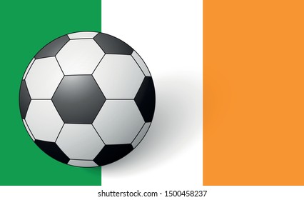 Ireland  national flag football icon . Ireland  soccer,  football championship banner. 