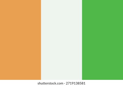 IRLAND-Nationalflagge horizontales Rechteck, Vektorgrafik einzeln auf weißem Hintergrund, sauberes, flaches Design
