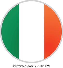 Irland National Flag Round Logo Vektor