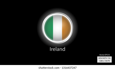 Ireland national team logo, round shape with frame.