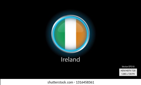 Ireland national team logo, round shape with frame.