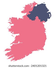 Ireland and Northern Ireland map. Map of Ireland Island Map