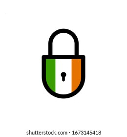Ireland on lockdown icon vector
