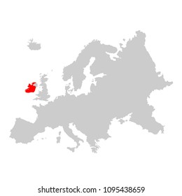 Ireland on map of europe