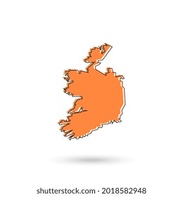 Irland Orangenplan auf weißem Hintergrund