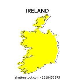 ireland outline map. Abstract design, vector illustration. Stylized minimal line design	