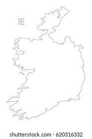 Ireland outline silhouette map illustration
