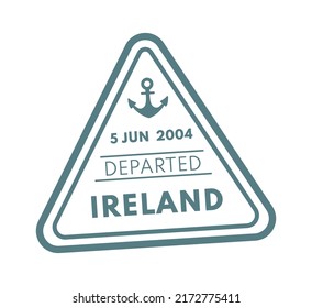 Ireland Passport Stamp. Vector Illustration