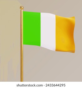 ireland patrick's day flag 3d vector