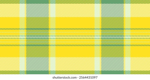 Ireland pattern plaid fabric, comfort background vector texture. Summer textile tartan seamless check in yellow and light yellow colors palette.