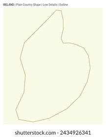 Ireland plain country map. Low Details. Outline style. Shape of Ireland. Vector illustration.