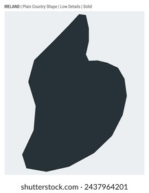 Ireland plain country map. Low Details. Solid style. Shape of Ireland. Vector illustration.