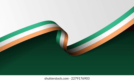 Ireland ribbon flag background. Element of impact for the use you want to make of it.