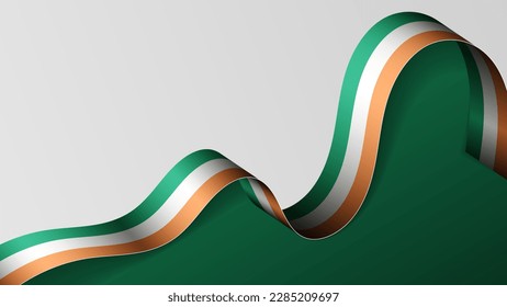 Ireland ribbon flag background. Element of impact for the use you want to make of it.