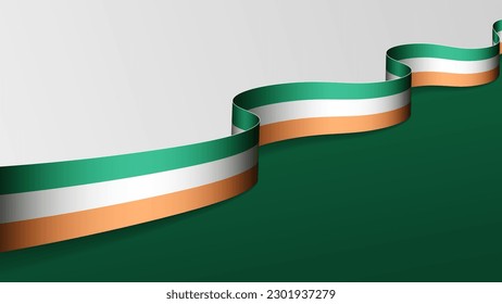 Ireland ribbon flag background. Element of impact for the use you want to make of it.