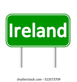 Ireland road sign isolated on white background.