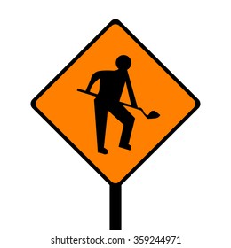 Ireland Road Working Sign