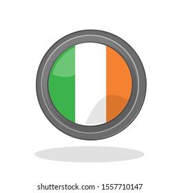 Ireland Round flag icon 3d