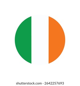 ireland round flag, vector isolated on transparent background	