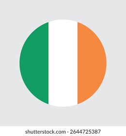Ireland Round Flat Vector Flags of Europe – Country Symbol Icon Set