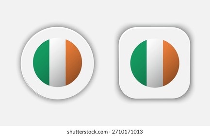 Ireland Rounded National Flag Button Icon