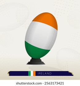 Ireland Rugby Ball on Rugby Kicking Tees with Modern Design. Illustration perfect for sports, national pride, and rugby-related projects.