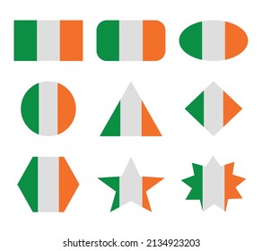 ireland set of flags with geometric shape