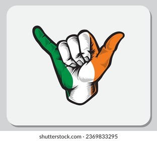 Ireland Shaka Hand Good Vibes Flag